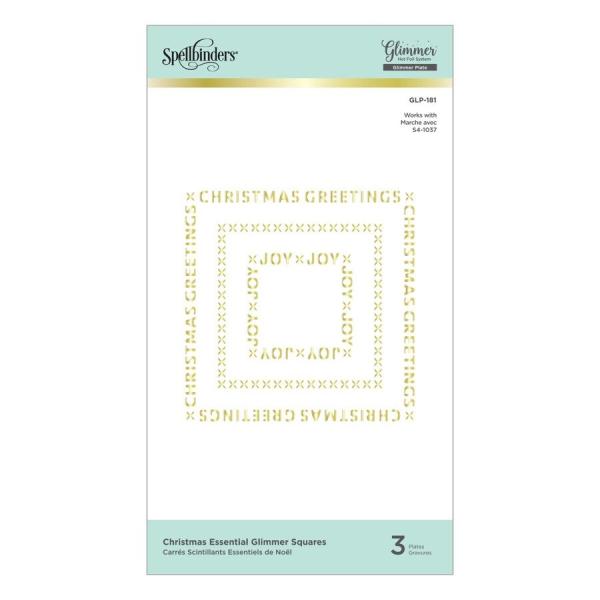 Spellbinders Hotfoil Plate - "Christmas Essential Glimmer Squares Glimmer"