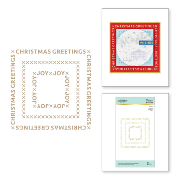 Spellbinders Hotfoil Plate - "Christmas Essential Glimmer Squares Glimmer"