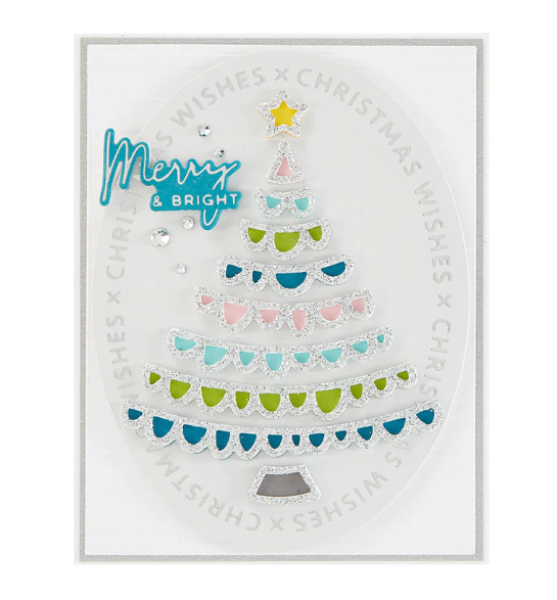 Spellbinders Hotfoil Plate - "Christmas Essential Glimmer Ovals Glimmer"