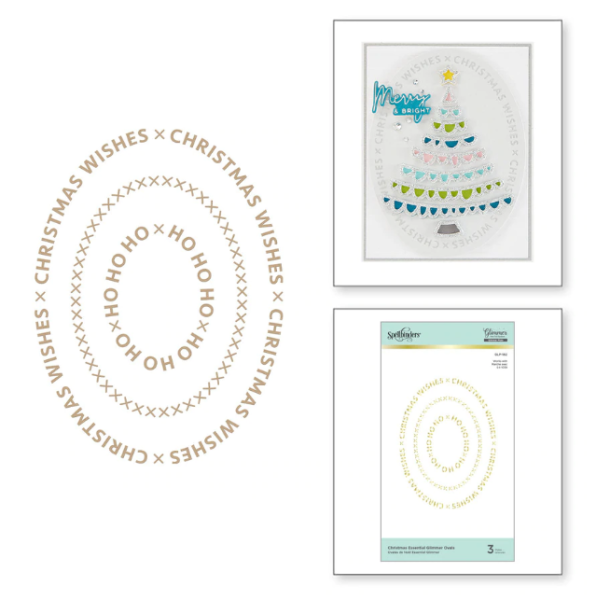 Spellbinders Hotfoil Plate - "Christmas Essential Glimmer Ovals Glimmer"