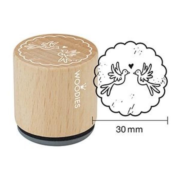Woodies- Doves  - Rubber Stamp 