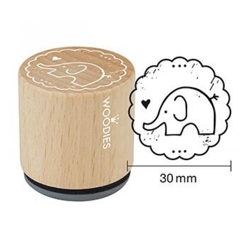 Woodies- Elephant  - Rubber Stamp 