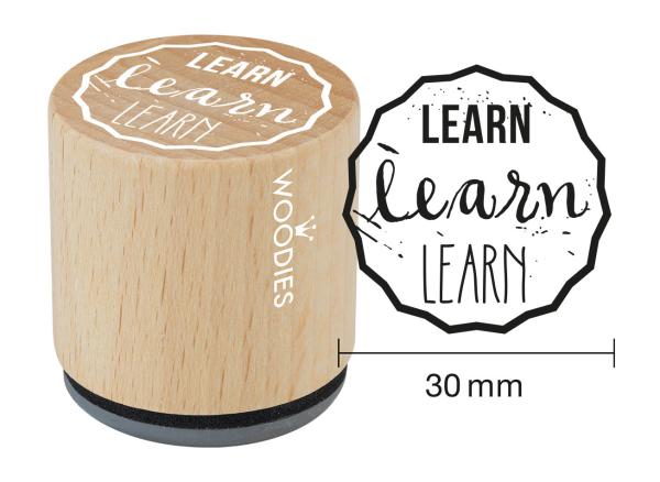 Woodies- Learn Learn Learn  - Rubber Stamp 