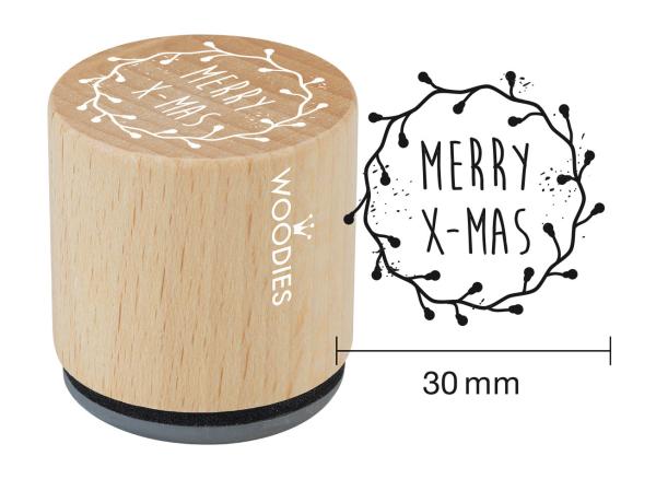Woodies-  Merry X-Mas  - Rubber Stamp 