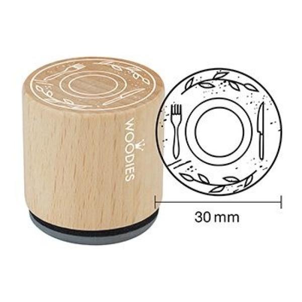 Woodies-  Plate  - Rubber Stamp 