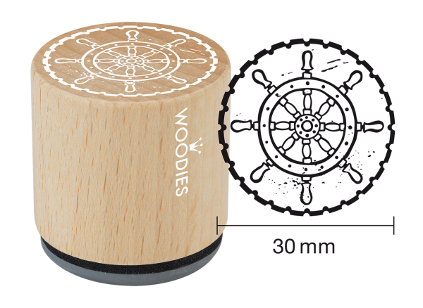 Woodies-  Steering Wheel  - Rubber Stamp 