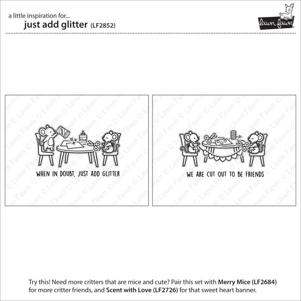 Lawn Fawn Stempelset "Just Add Glitter" Clear Stamp