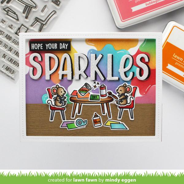 Lawn Fawn Stempelset "Just Add Glitter" Clear Stamp