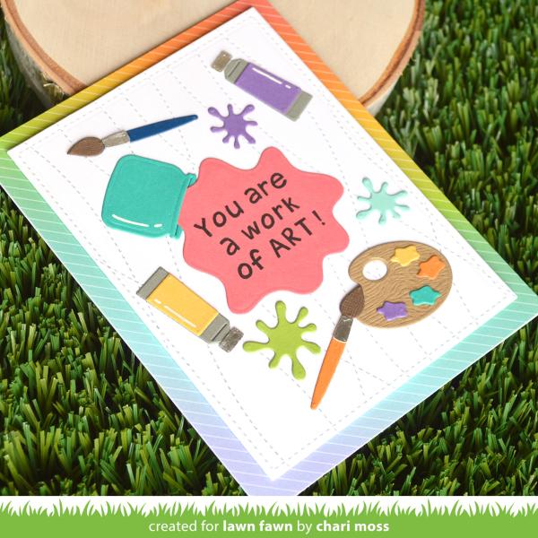 Lawn Fawn Craft Dies - "Stitched Ripple Backdrop" - Stanzen