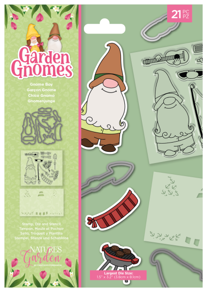 Crafters Companion -Garden Gnomes - Stanze & Stempel & Stencil