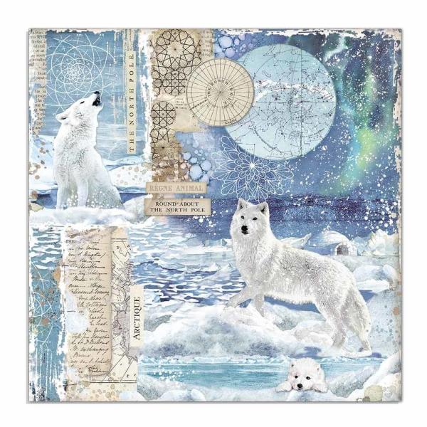 Stamperia "Arctic Antarctic Wolf" 12x12" Paper Sheet - Cardstock