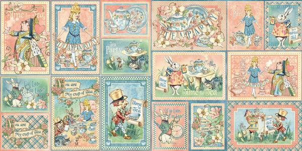 Graphic 45 "Alice's Tea Party Journaling Cards " Ephemera - Stanzteile