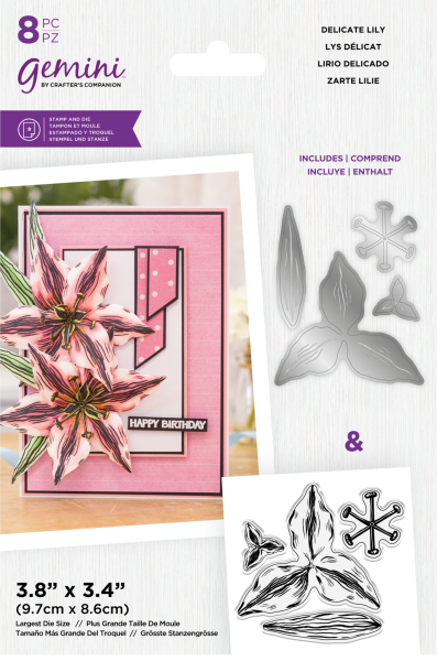 Gemini Decoupage Flower Stamp & Die Delicate Lily - Stempel & Stanze 