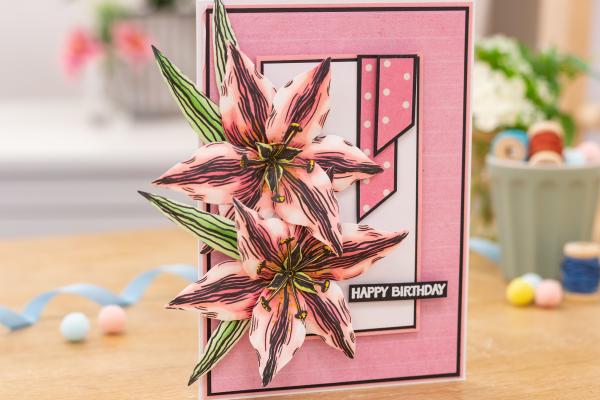 Gemini Decoupage Flower Stamp & Die Delicate Lily - Stempel & Stanze 