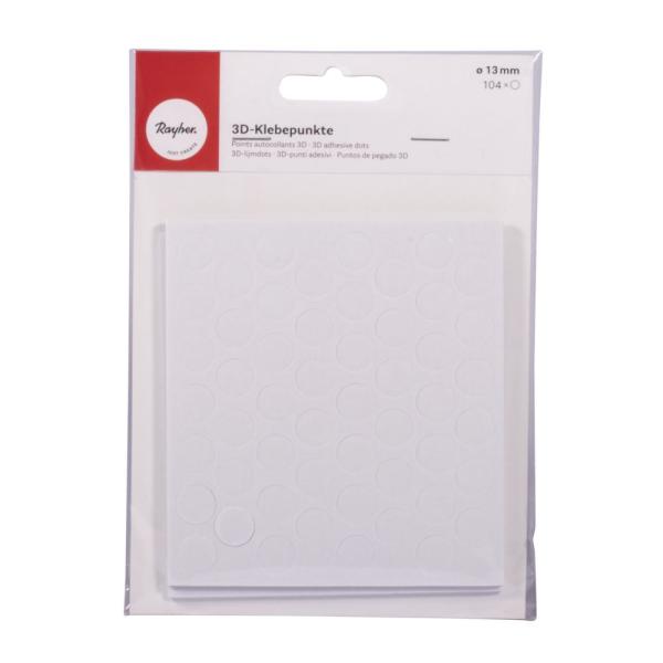 Rayher 3D-Klebepunkte 13mm °, 3mm, Platte mit 52 Punkte, SB-Btl 2Platten