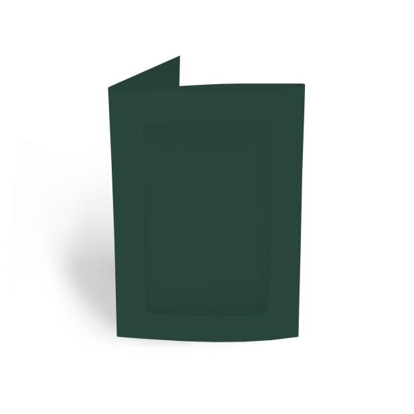 Passepartoutkarte rechteck 3-Fach DIN B6 in samtgrün
