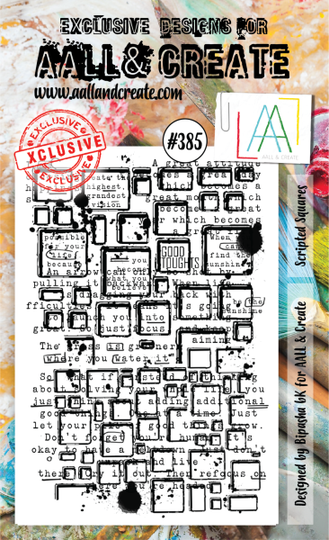 AALL and Create  Scripted Squares  Stamps - Stempel A6