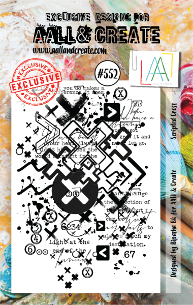 AALL and Create  Scripted Cross  Stamps - Stempel A7