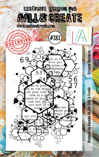 AALL and Create  Scripted Hexagons  Stamps - Stempel A7