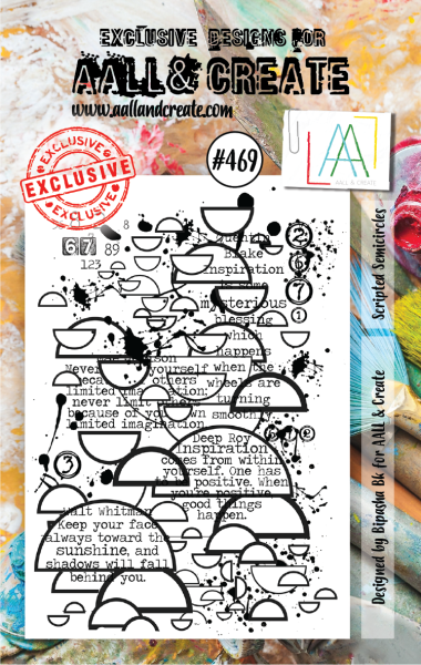 AALL and Create  Scripted Semicircles  Stamps - Stempel A7
