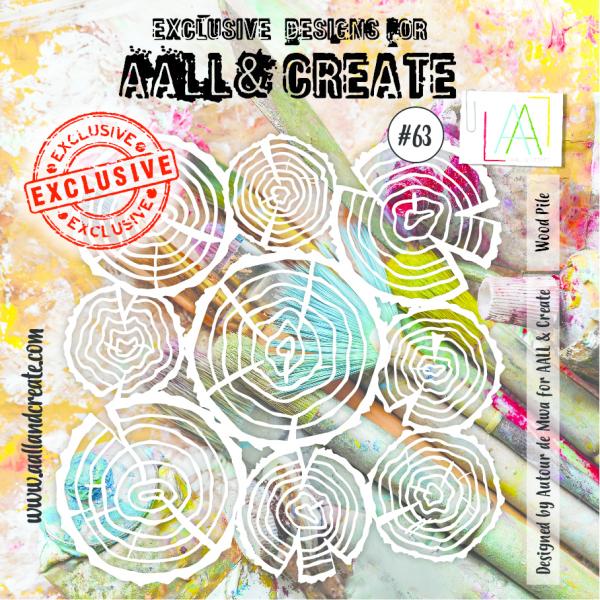 AALL and Create  Wood Pile  Stencil - Schablone 6x6