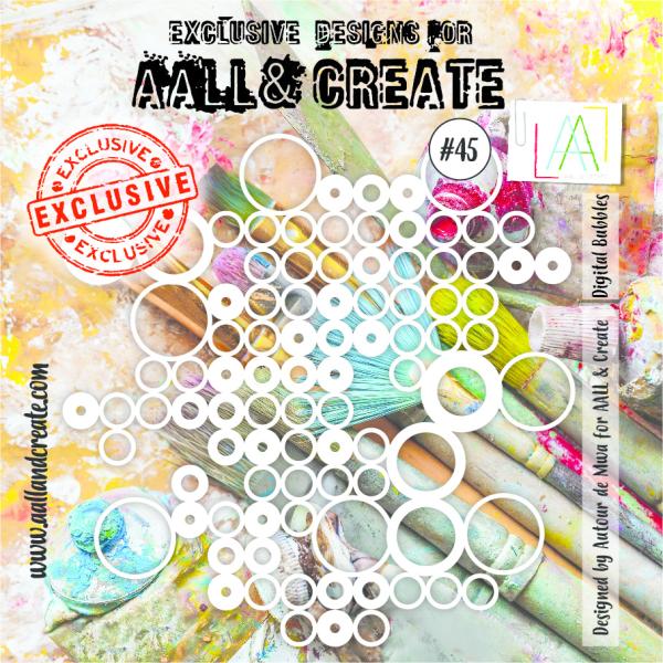 AALL and Create  Digital Babbles  Stencil - Schablone 6x6