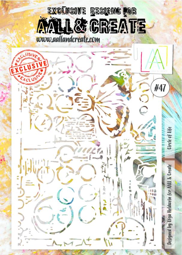 AALL and Create   Circle Of Life  Stencil - Schablone A4