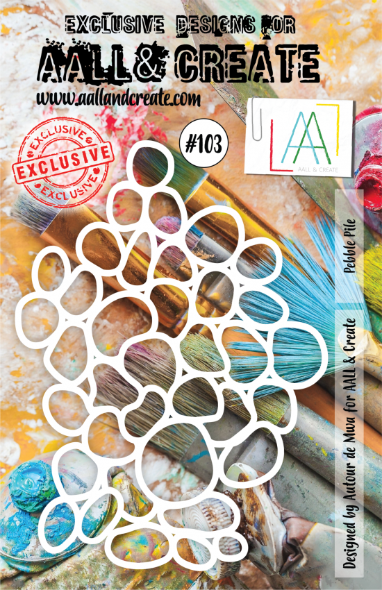 AALL and Create Pebble Pile  Stencil - Schablone A5