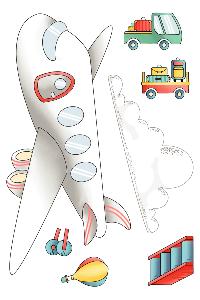 LDRS-Creative Plane Fun Pocket Pals  Clear Stamps
