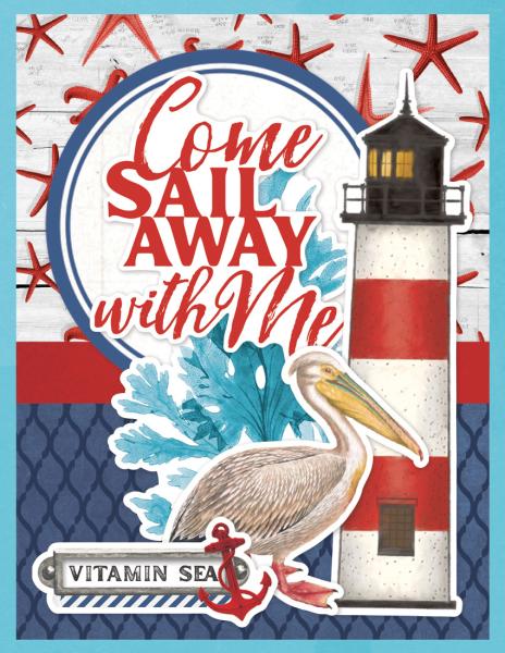 Simple Stories  Vintage Seas  Simple Cards Kit - Bits & Pieces