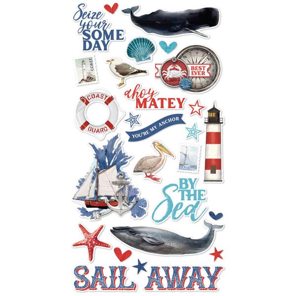 Simple Stories - Vintage Seas - Chipboard Sticker 