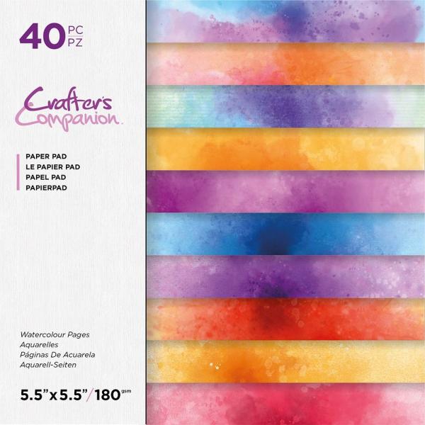 Crafters Companion -Watercolour Pages Paper Pad - 6" Paper Pack