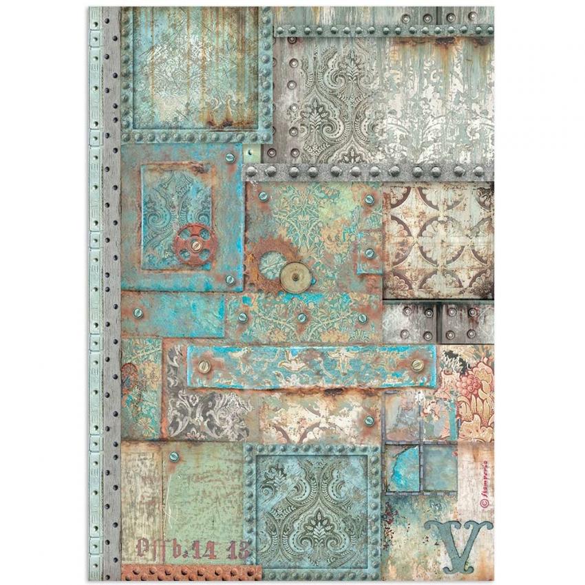 Stamperia " Lady Vagabond Lifestyle Metal Plates " A4 Decoupage / Decopatch Papier 6 Bögen 