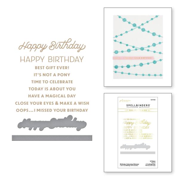 Spellbinders Hotfoil Plate - Birthday Unboxing Glimmer