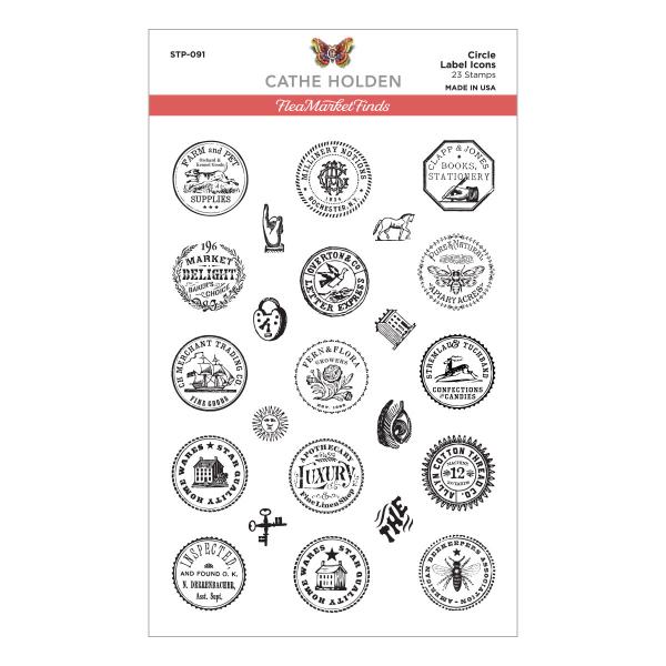 Spellbinders Stempelset - "Circle Label Icons" - Silikonstempel