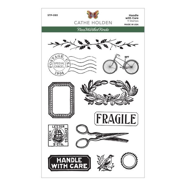 Spellbinders Stempelset - "Handle with Care" - Silikonstempel