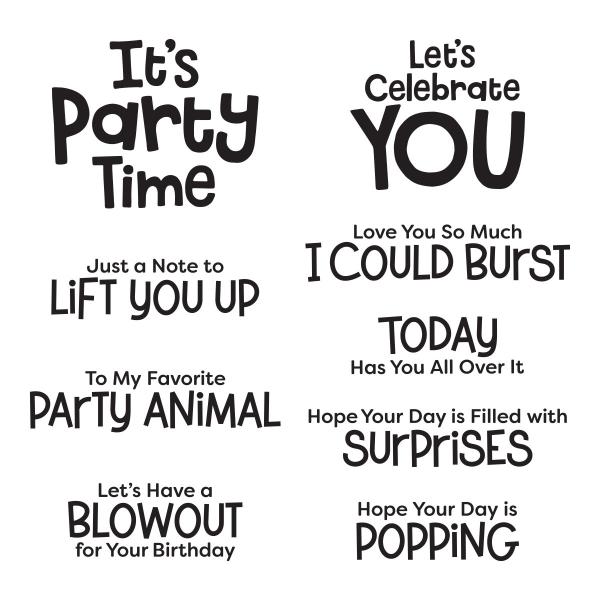 Spellbinders Stempelset - "It's Party Time" - Silikonstempel