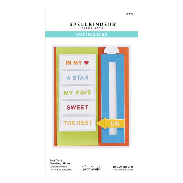 Spellbinders Dies "Pick Your Greeting Slider Etched" Stanzschablonen