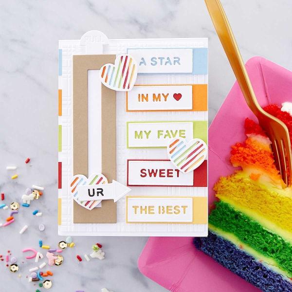 Spellbinders Dies "Pick Your Greeting Slider Etched" Stanzschablonen