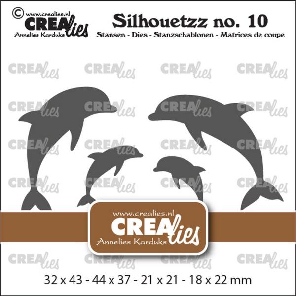 Crealies - Silhouetzz Stanzschablone Dolphins  