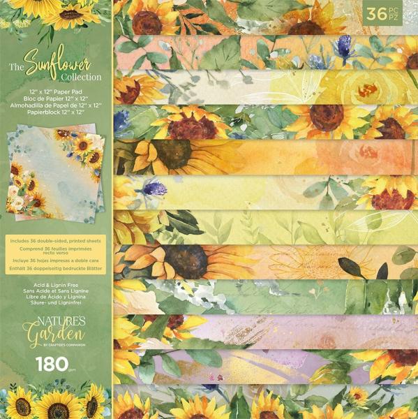 Crafters Companion - The Sunflower Collection - 12" Paper Pack