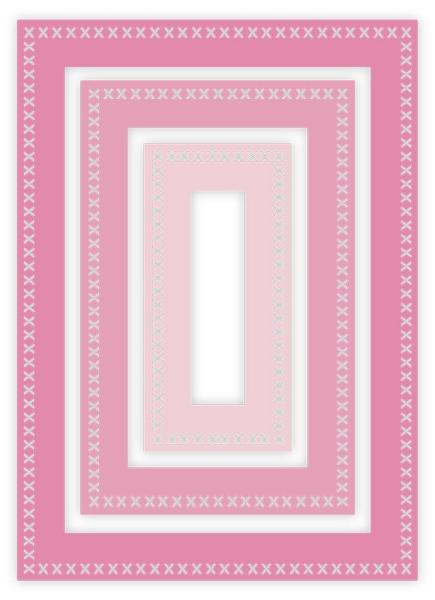 Gemini Nesting Frame Cross Stitch Rectangle Frames Elements Dies  - Stanze - Kreuzstich - Rechteckrahmen 