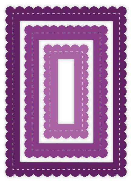 Gemini Nesting Rectangle Frames Dies  - Stanze - Rechteckige Rahmen mit Jakobsmuschelkante 