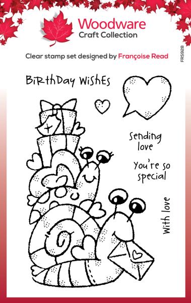 Woodware Birthday Snails   Clear Stamps - Stempel 