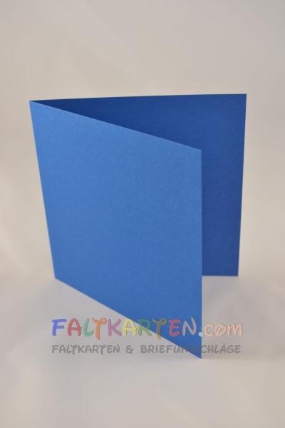 Doppelkarte - Faltkarte 15x15cm, 240g/m² in blau