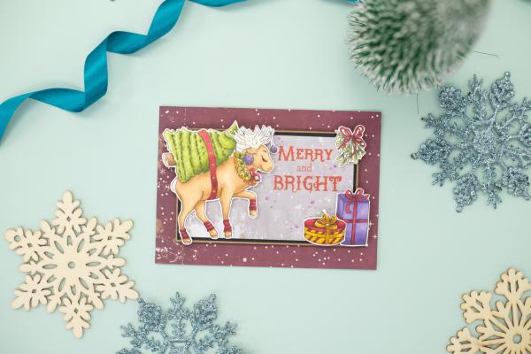 Crafters Companion - Vintage Snowman Clear Stamp Merry and Bright  - Clear Stamps