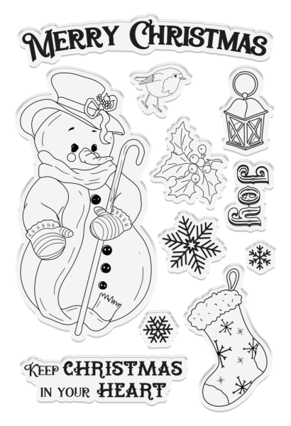 Crafters Companion - Vintage Snowman Clear Stamp Christmas in your Heart - Clear Stamps