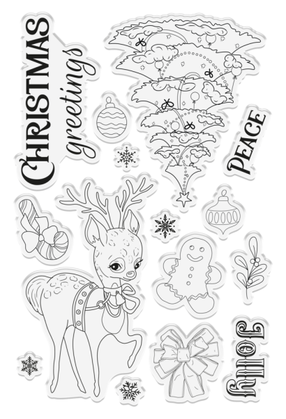 Crafters Companion - Vintage Snowman Clear Stamp Christmas Greetings - Clear Stamps