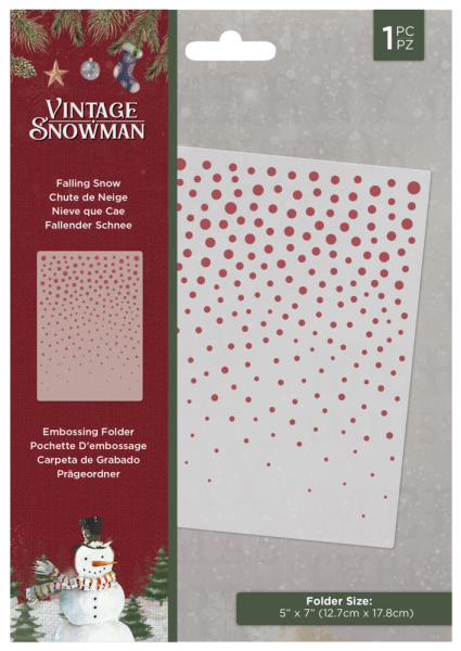 Crafters Companion -Vintage Snowman Embossing Folder Falling Snow  - Prägefolder