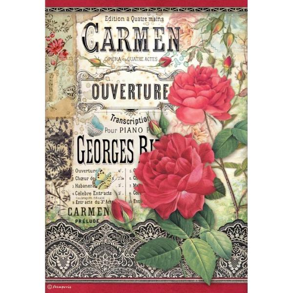 Stamperia "Desire Carmen Ouverture " A4 Decoupage / Decopatch Papier 